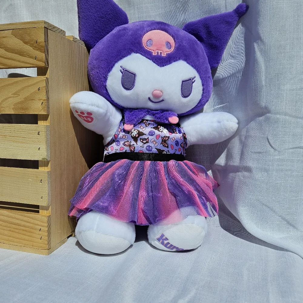 Build A Bear Kuromi Hello Kitty Sanrio Plush Purple And White With Dress - Picture 1 of 3